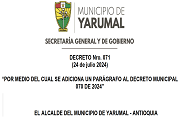 DECRETO Nro. 071 - “POR MEDIO DEL CUAL SE ADICIONA UN PARÁGRAFO AL DECRETO MUNICIPAL 070 DE 2024”